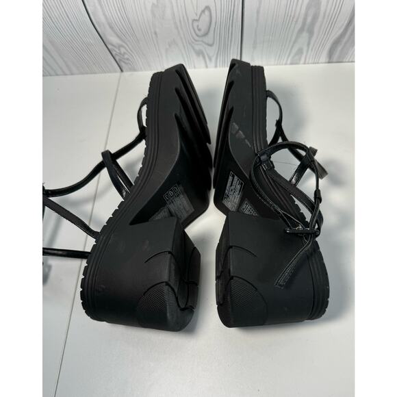 NEW Forever 21 Caged Block Platform Black Summer Sandal Size 7.5 - Picture 5 of 8